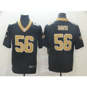 Nike Saints 56 DeMario Davis Vapor Untouchable Black Limited Men Jesey