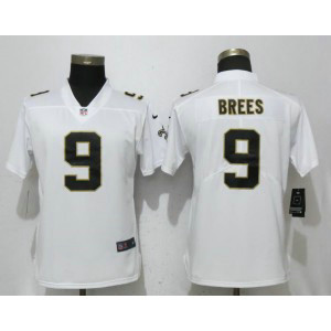 Nike Saints 9 Drew Brees White Vapor Untouchable Limited Women Jersey