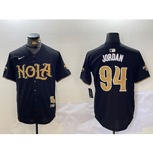 Nike Saints 94 Cameron Jordan Black Vapor Nola Baseball Limited Men Jersey