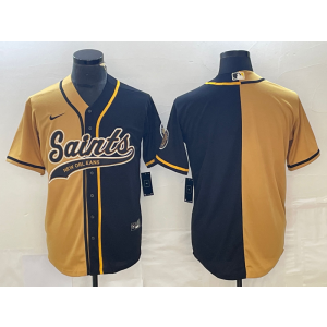 Nike Saints Black Gold Split Vapor Limited Men Jersey