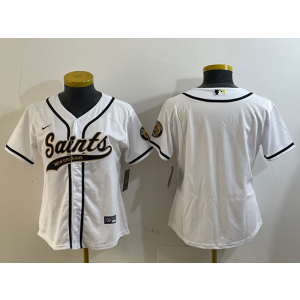 Nike Saints Blank White Vapor Baseball Limited Women Jersey
