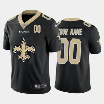 Nike Saints Customized Black Team Big Logo Number Vapor Untouchable Limited Jersey