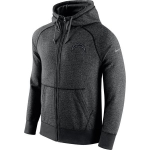 Nike San Diego Chargers Heather Grey Gridiron Grey Zip Hoodie Nike San Diego Chargers Heather Grey Gridiron Grey Zip Hoodie