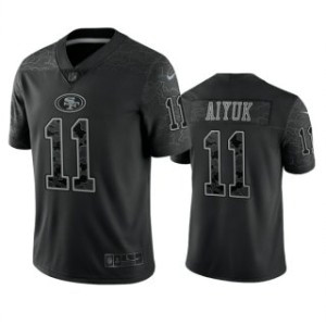 Nike San Francisco 49ers 11 Brandon Aiyuk Black Reflective Vapor Limited Men Jersey