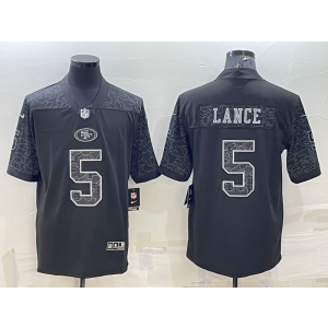Nike San Francisco 49ers 5 Trey Lance Black Reflective Vapor Limited Men Jersey Nike San Francisco 49ers 5 Trey Lance Black Reflective Vapor Limited Men Jersey