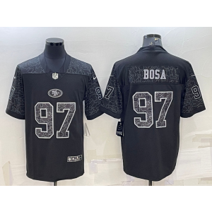 Nike San Francisco 49ers 97 Nick Bosa Black Reflective Vapor Limited Men Jersey Nike San Francisco 49ers 97 Nick Bosa Black Reflective Vapor Limited Men Jersey