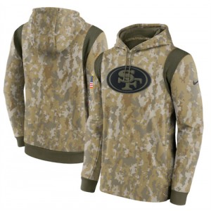 Nike San Francisco 49ers Camo 2021 Salute To Service Therma Performance Pullover Hoodie