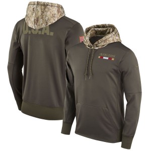 Nike San Francisco 49ers Olive 2017 Salute to Service Sideline Therma Pullover Men Hoodie