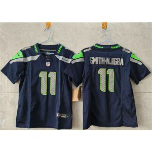 Nike Seahawks 11 Jaxon Smith-Njigba Navy F.U.S.E. Vapor Limited Youth Jersey