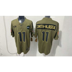 Nike Seahawks 11 Jaxon Smith-Njigba Olive 2025 Salute to Service F.U.S.E. Vapor Limited Men Jersey Nike Seahawks 11 Jaxon Smith-Njigba Olive 2025 Salute to Service F.U.S.E. Vapor Limited Men Jersey