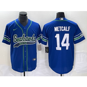 Nike Seahawks 14 DK Metcalf Blue Baseball Vapor Limited Men Jersey