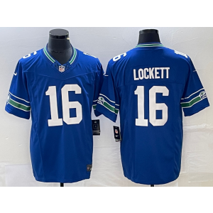 Nike Seahawks 16 Tyler Lockett Royal 2023 F.U.S.E Vapor Limited Men Jersey