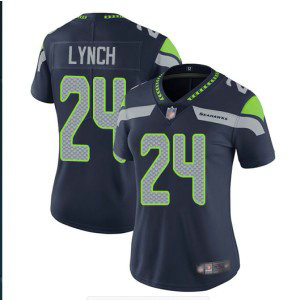 Nike Seahawks 24 Marshawn Lynch Navy Vapor Untouchable Limited Women Jersey
