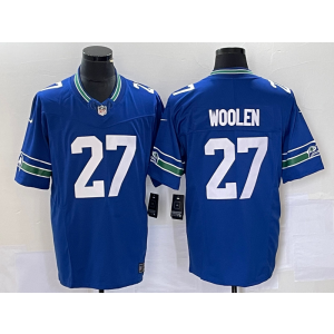 Nike Seahawks 27 Tariq Woolen Royal 2023 F.U.S.E Vapor Limited Men Jersey