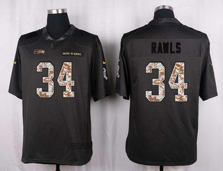 Nike Seahawks 34 Thomas Rawls Anthracite Salute To Service Limited Jersey