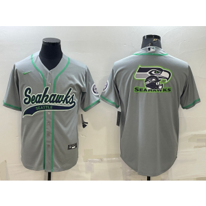 Nike Seahawks Blank Grey Vapor Baseball Logo Limited Men Jersey