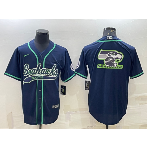 Nike Seahawks Blank Navy Vapor Baseball Logo Limited Men Jersey Nike Seahawks Blank Navy Vapor Baseball Logo Limited Men Jersey