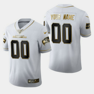 Nike Seahawks Customized White 100th Season Vapor Untouchable Limited Jersey