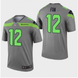 Nike Seattle Seahawks 12 Fan Gray Inverted Legend Men Jersey