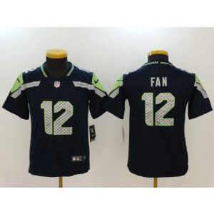 Nike Seattle Seahawks 12 Fan Grey Vapor Untouchable Limited Youth Jersey