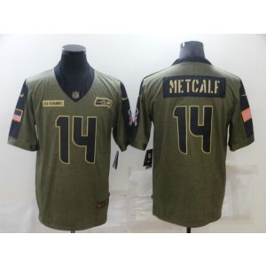 Nike Seattle Seahawks 14 D.K. Metcalf 2021 Olive Salute To Service Limited Men Jersey Nike Seattle Seahawks 14 D.K. Metcalf 2021 Olive Salute To Service Limited Men Jersey