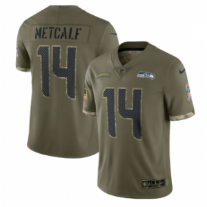 Nike Seattle Seahawks 14 DK Metcalf Olive 2022 Salute To Service Limited Men Jersey Nike Seattle Seahawks 14 DK Metcalf Olive 2022 Salute To Service Limited Men Jersey