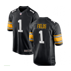 Nike Steelers 1 Justin Fields Black Vapor Untouchable Limited Men Jersey
