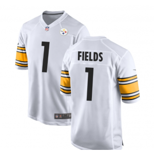 Nike Steelers 1 Justin Fields White Vapor Untouchable Limited Men Jersey