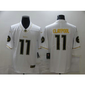 Nike Steelers 11 Chase Claypool White Gold Vapor Limited Men Jersey Nike Steelers 11 Chase Claypool White Gold Vapor Limited Men Jersey