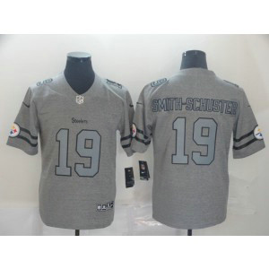 Nike Steelers 19 JuJu Smith-Schuster 2019 Gray Gridiron Gray Vapor Untouchable Limited Men Jersey