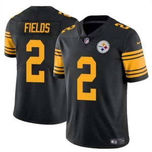 Nike Steelers 2 Justin Fields Black Color Rush Vapor Limited Men Jersey