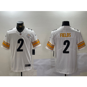 Nike Steelers 2 Justin Fields White Vapor Untouchable Limited Men Jersey