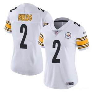 Nike Steelers 2 Justin Fields White Vapor Untouchable Limited Women Jersey(Run Small)