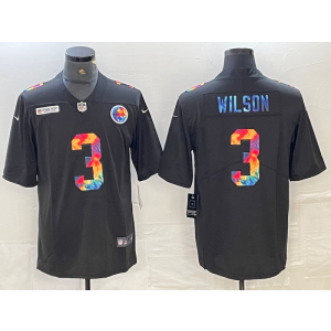 Nike Steelers 3 Russell Wilson Black Rainbowl Vapor Limited Men Jersey Nike Steelers 3 Russell Wilson Black Rainbowl Vapor Limited Men Jersey
