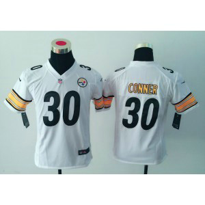 Nike Steelers 30 James Conner White Youth Jersey