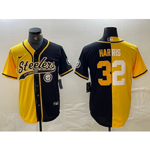 Nike Steelers 32 Harris Black Split Split Vapor Baseball Limited Men Jersey