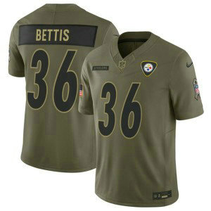 Nike Steelers 36 Jerome Bettis Olive 2025 Salute to Service F.U.S.E. Vapor Limited Men Jersey