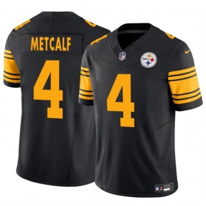 Nike Steelers 4 DK Metcalf Black Color Rush F.U.S.E. Vapor Limited Men Jersey