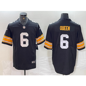 Nike Steelers 6 Patrick Queen Big Number Black Vapor Limited Men Jersey