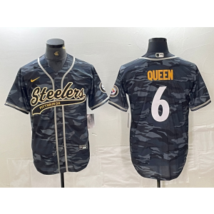 Nike Steelers 6 Patrick Queen Black Camo Vapor Baseball Limited Men Jersey