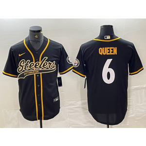Nike Steelers 6 Patrick Queen Black Gold Vapor Baseball Limited Men Jersey