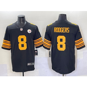 Nike Steelers 8 Aaron Rodgers Black Color Rush Vapor Limited Men Jersey Nike Steelers 8 Aaron Rodgers Black Color Rush Vapor Limited Men Jersey