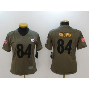 Nike Steelers 84 Antonio Brown Olive 2017 Salute To Service Limited Women Jersey Nike Steelers 84 Antonio Brown Olive 2017 Salute To Service Limited Women Jersey