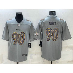 Nike Steelers 90 T.J. Watt Gray Atmosphere Fashion Vapor Limited Men Jersey Nike Steelers 90 T.J. Watt Gray Atmosphere Fashion Vapor Limited Men Jersey