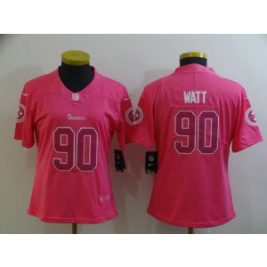Nike Steelers 90 T.J. Watt Pink Limited Women Jersey Nike Steelers 90 T.J. Watt Pink Limited Women Jersey