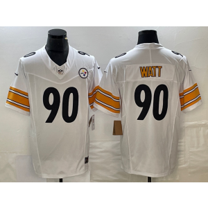 Nike Steelers 90 T.J. Watt White 2023 F.U.S.E Vapor Limited Men Jersey Nike Steelers 90 T.J. Watt White 2023 F.U.S.E Vapor Limited Men Jersey