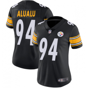 Nike Steelers 94 Tyson Alualu Black Vapor Untouchable Limited Women Jersey