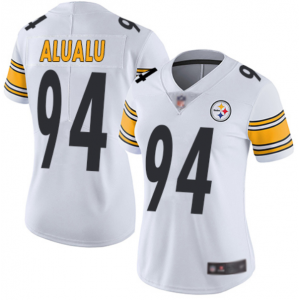 Nike Steelers 94 Tyson Alualu White Vapor Untouchable Limited Women Jersey