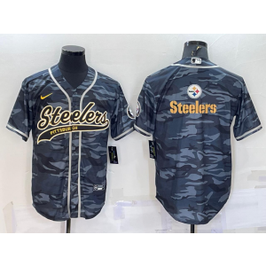 Nike Steelers Blank Camo Vapor Baseball Logo Limited Men Jersey