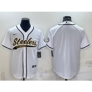 Nike Steelers Blank White Vapor Baseball Limited Men Jersey